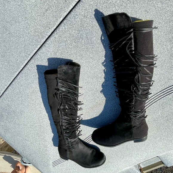 Marc Fisher Myndee Suede over the knee leather fringe Boot EUC - Picture 14 of 15